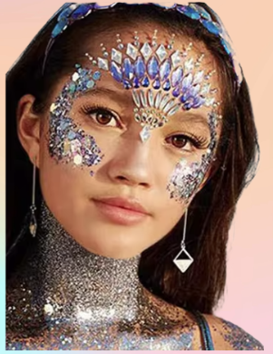 Face and Hair Rhinestone Stickers