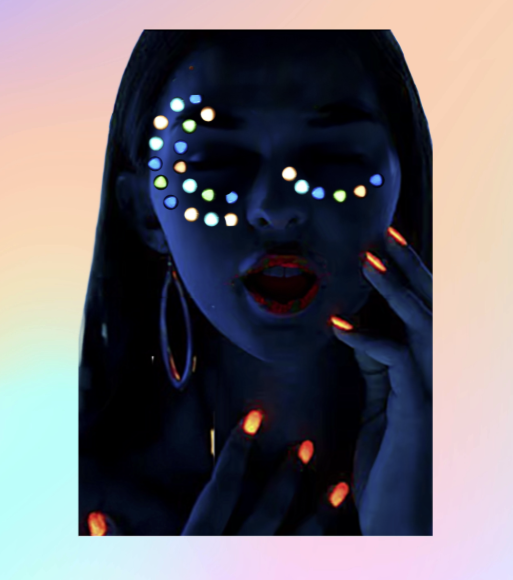 Glow in the Dark 3D Rhinestone Face Jewels Sticker