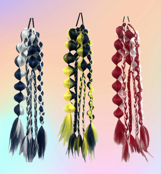 Fan Colours Ponytail Bubble Braids