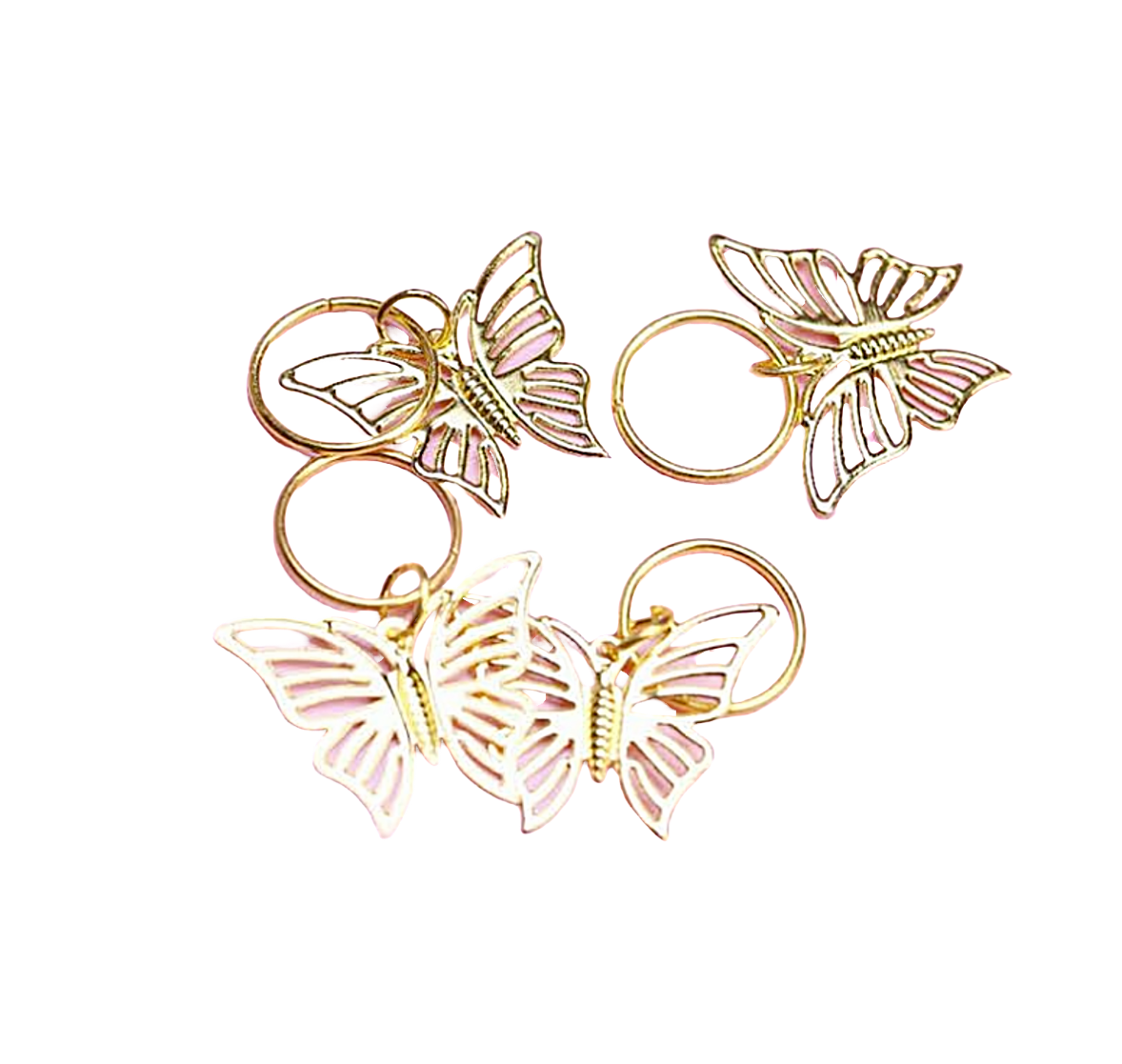 Butterfly Olive Hair Braid Jewellery Charm