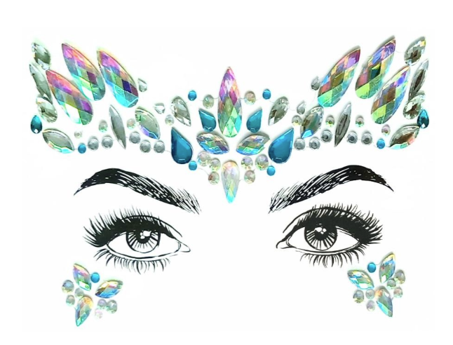 Butterfly Amalie 3D Face Rhinestone Jewels Sticker