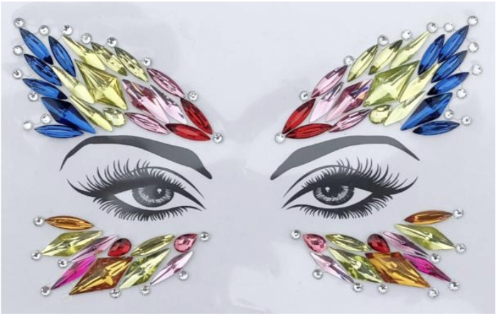 Butterfly Amalie 3D Face Rhinestone Jewels Sticker