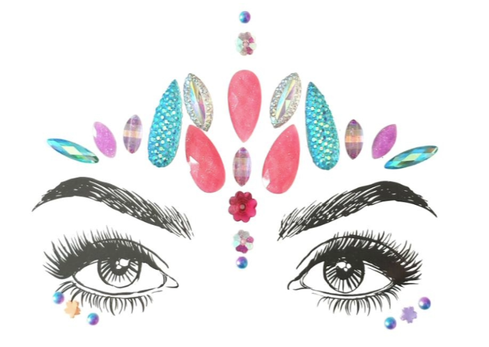 Dazzle Izzy 3D Face Rhinestone Jewels Sticker