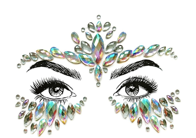 Dancer 3D Face Rhinestone Jewels Sticker