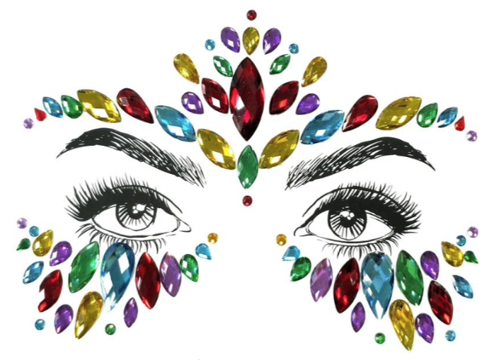 Dancer 3D Face Rhinestone Jewels Sticker