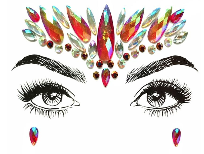 Guardian Evelyn 3D Face Rhinestone Jewels Sticker