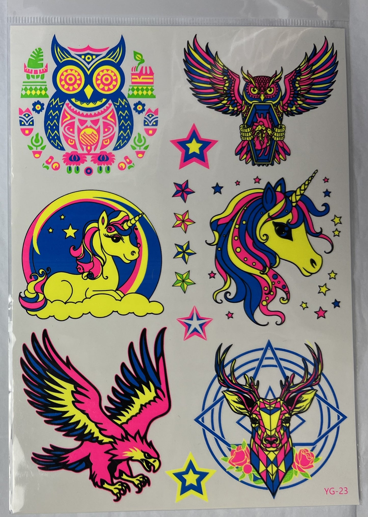 Unicorn Dreamer UV Light Reflective Temporary Tattoo Sticker