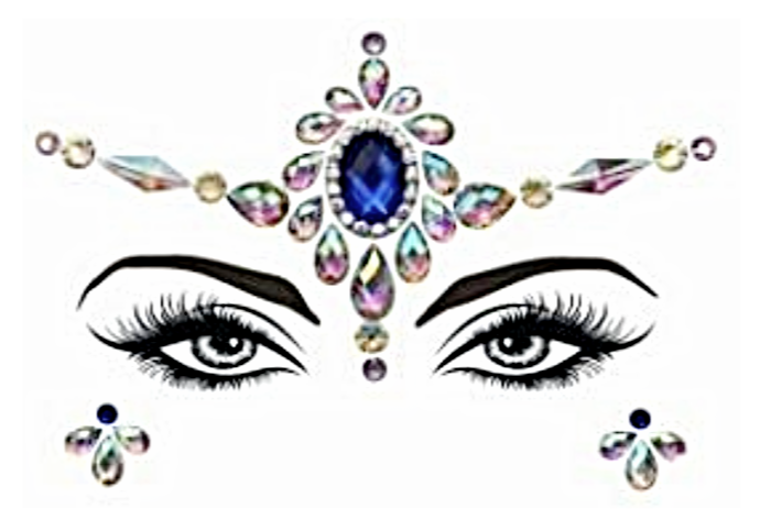 Queen Jasmine - 3D Face Rhinestone Jewels Sticker