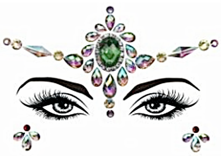 Queen Jasmine - 3D Face Rhinestone Jewels Sticker