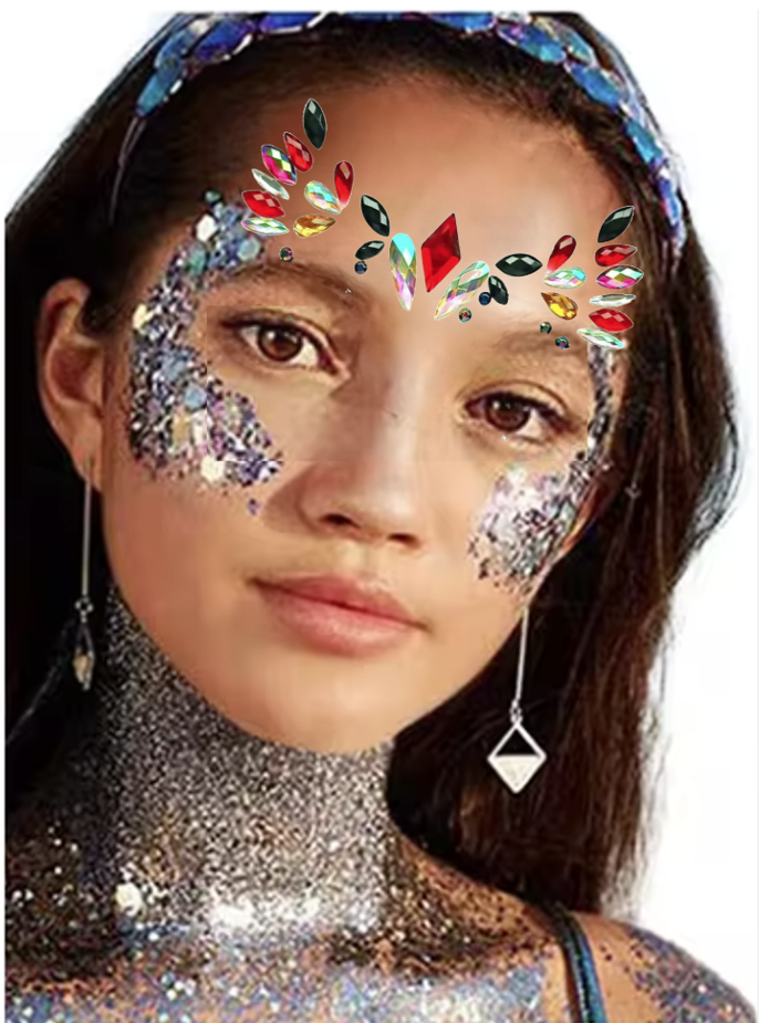 Queen Jasmine - 3D Face Rhinestone Jewels Sticker