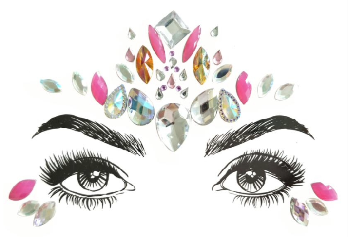 Royale Lucci 3D Face Rhinestone Jewels Sticker