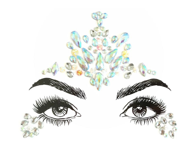 Royale Lucci 3D Face Rhinestone Jewels Sticker