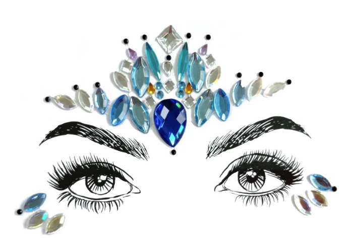 Royale Lucci 3D Face Rhinestone Jewels Sticker