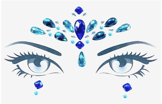 Royale Lucci 3D Face Rhinestone Jewels Sticker