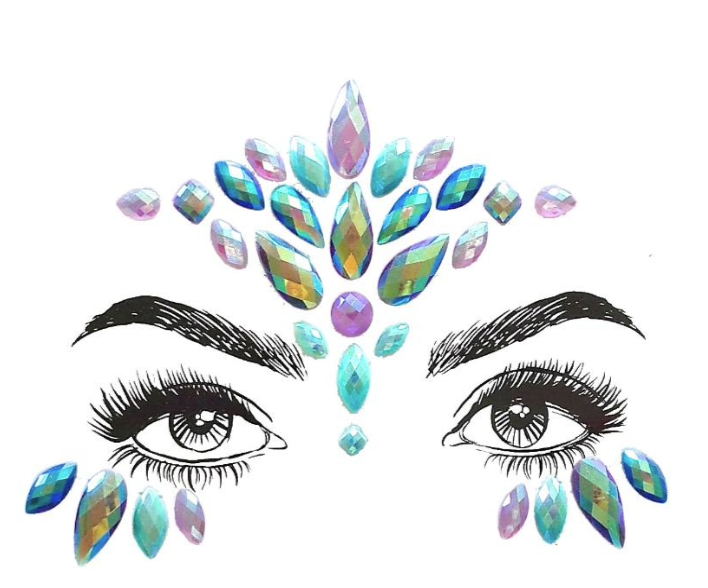 Royale Lucci 3D Face Rhinestone Jewels Sticker